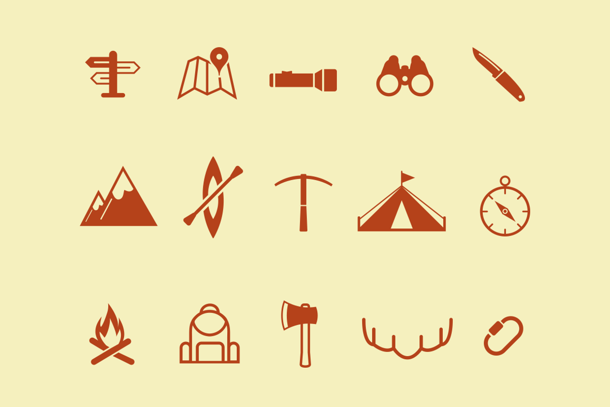 15 Outdoor & Adventure Icons, an Icon by Creative VIP