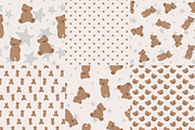 6 Teddy Bears Seamless Patterns, a Pattern Graphic by Kokoshka (Thumbnail 2 of 9)