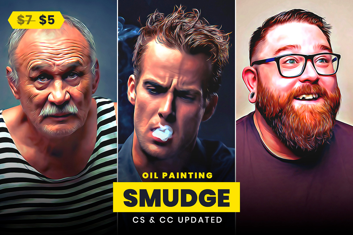 30% SALE! Smudge Oil Painting, an Action Add-On by U_Design (Photo 1 of 8)