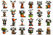 Whimsical Christmas Woodland Friends, an Illustration by Libby Wishes (Thumbnail 2 of 8)
