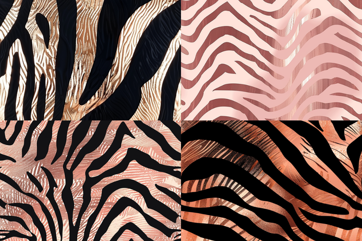 Rose Gold Zebra Stripes Patterns, a Pattern Graphic by PrintablesByFranklyn (Photo 6 of 6)