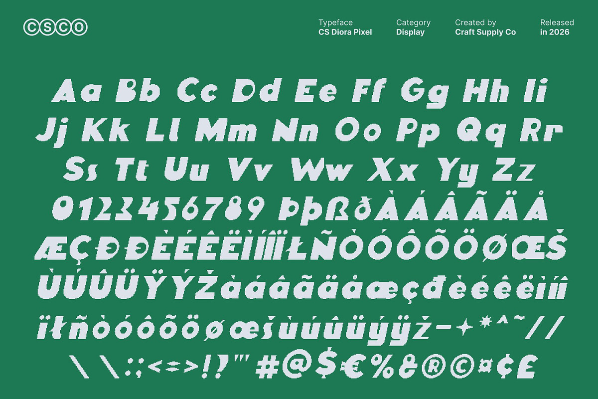 CS Diora Pixel, a Sans Serif Font by Craft Supply Co. (Photo 8 of 8)