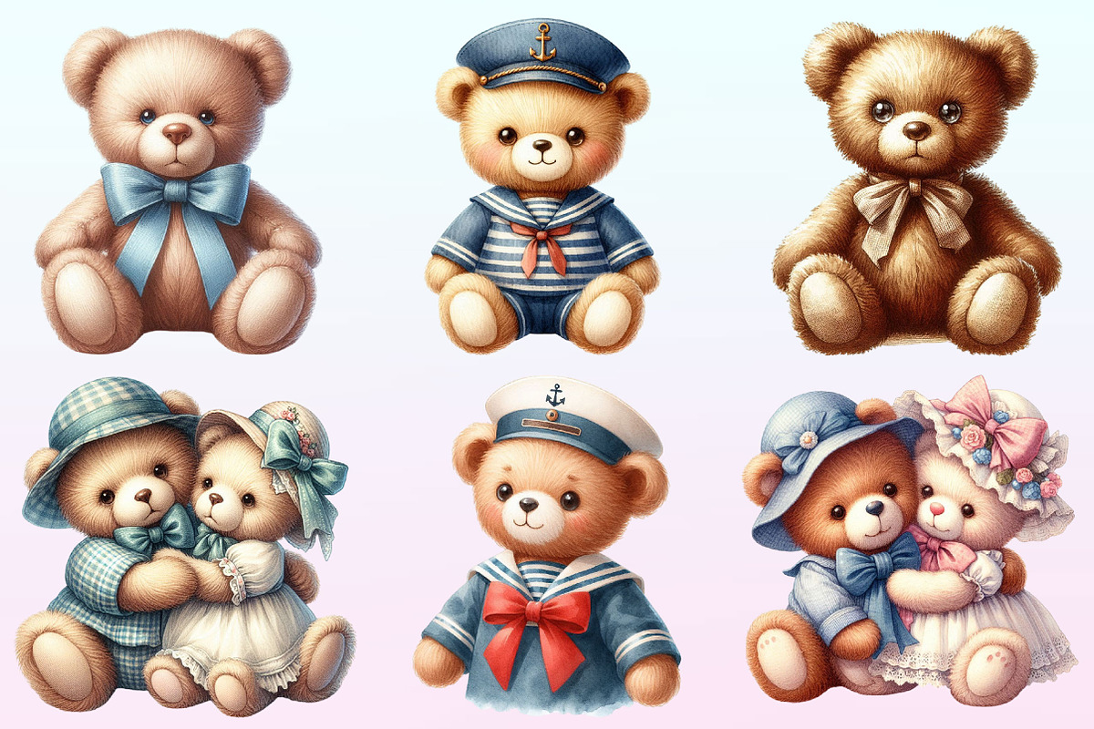 Watercolor Teddy Bear Clipart., a Graphic by CitraGraphics (Photo 2 of 4)