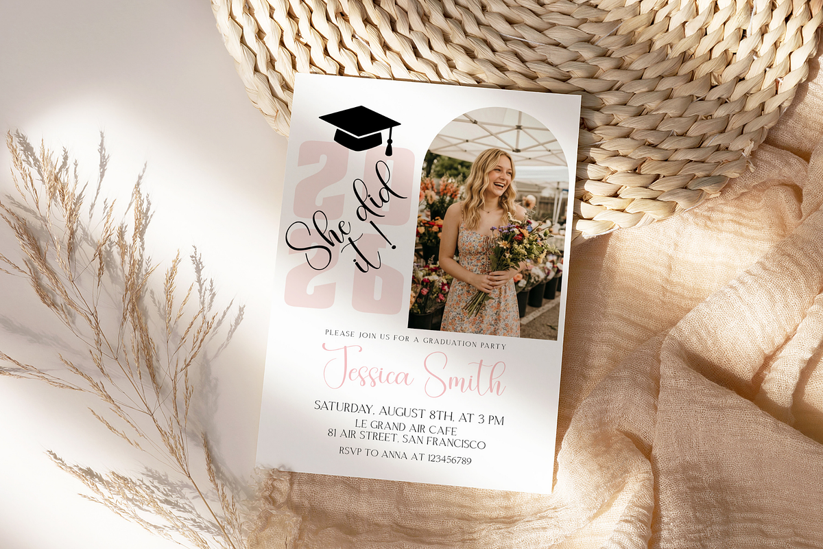 Arched Photo Graduation Announcement, an Invitation Template by MockupWizard (Photo 3 of 3)