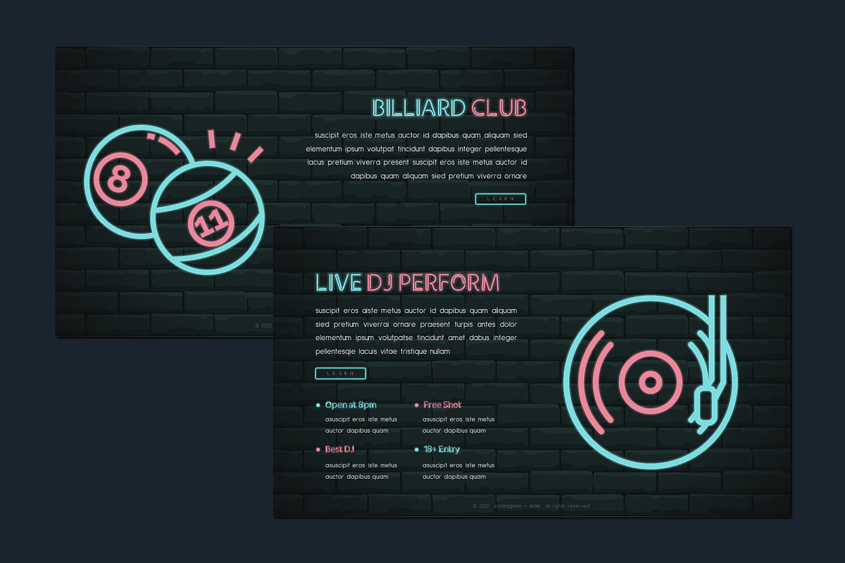 Cromagnon - Neon Presentation, a Presentation Template by deasign (Photo 5 of 14)