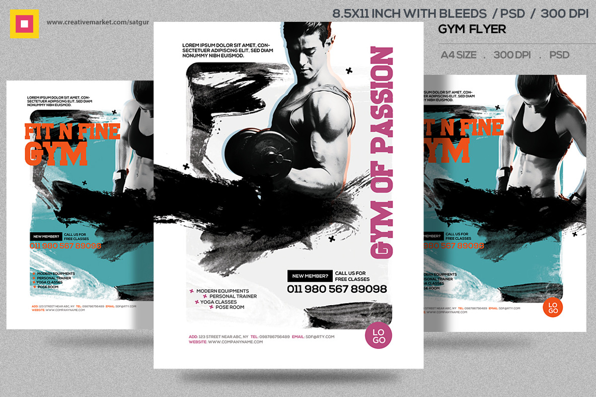 Fitness Flyer / Gym Flyer V12, a Flyer Template by Satgur Graphic Design (Photo 1 of 5)