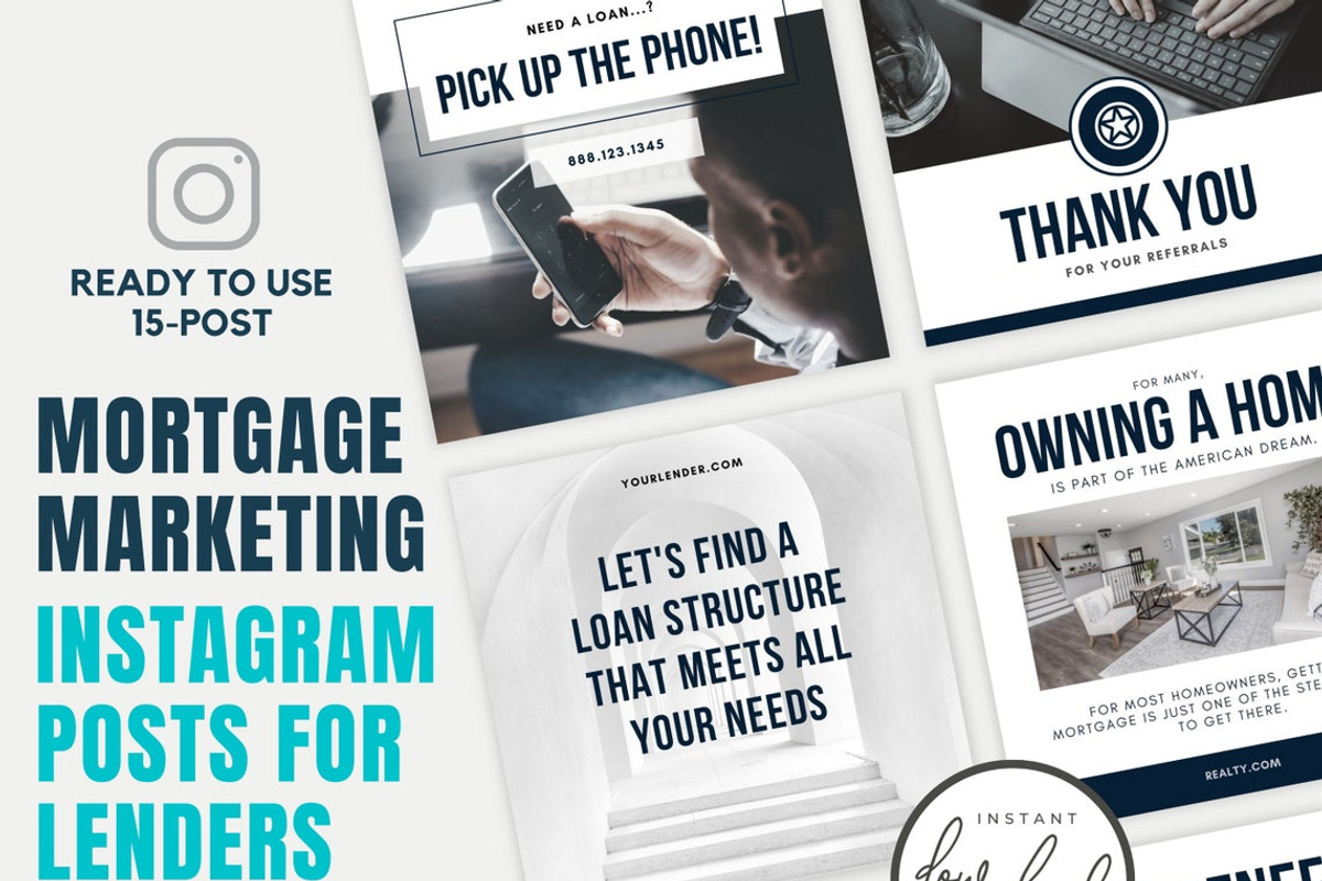 Mortgage Marketing Instagram Posts, a Social Media Template by RealEstateDreams (Photo 1 of 6)