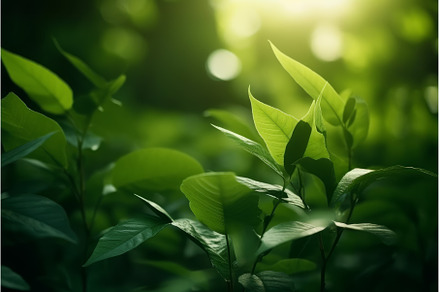Green leaf in sun light. Generate Ai, a Nature Photo by Ylivdesign