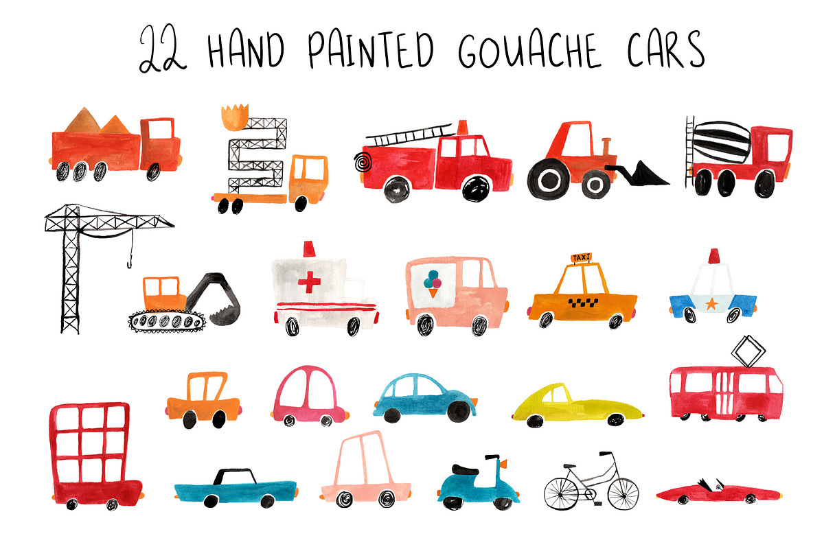Gouache Cars, a Transportation Illustration by Annakniaz (Photo 2 of 10)