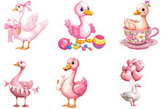 Pink Silly Goose Baby Shower Clipart, an Illustration by Designking (Thumbnail 3 of 5)