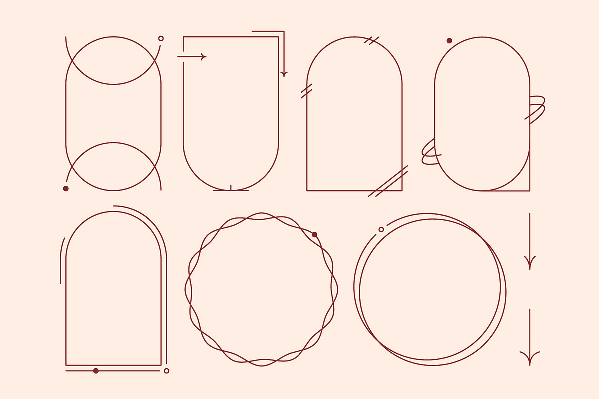 Retro geometric frames and shapes., a Decorative Illustration by AleksAbramova (Photo 3 of 9)