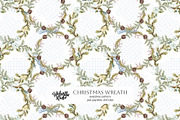 Christmas Wreath Watercolor Pattern, a Pattern Graphic by Webvilla Studio (Thumbnail 1 of 4)
