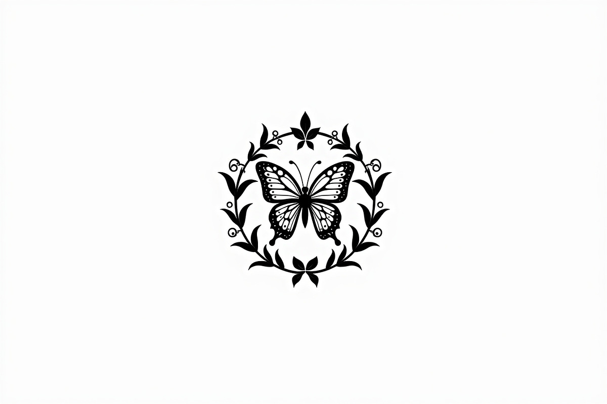 Rose Butterfly Wreath Silhouette —, an Illustration by Amazin_art (Photo 16 of 25)