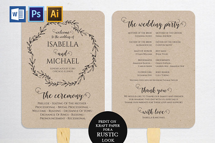Wedding Program Fan SHR386, an Invitation Template by Shafura_Wedding
