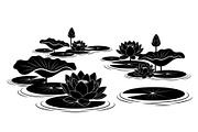 Lotus Pond Silhouette SVG Bundle, an Illustration by yasushie (Thumbnail 25 of 31)