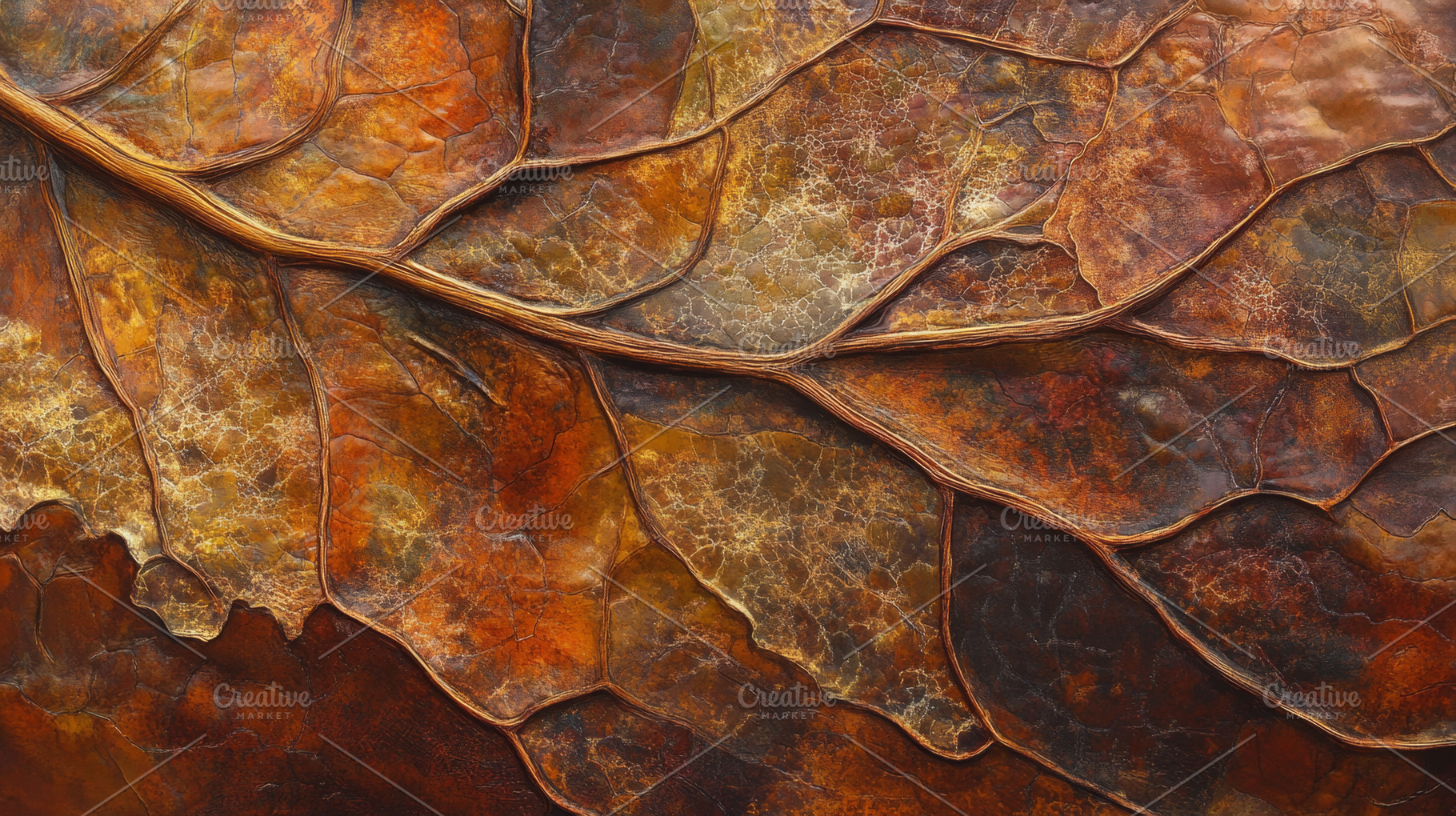 Close-Up of a Dried Leaf with Detailed Vein Structure, an Abstract Photo by Natalia Klenova's Shop