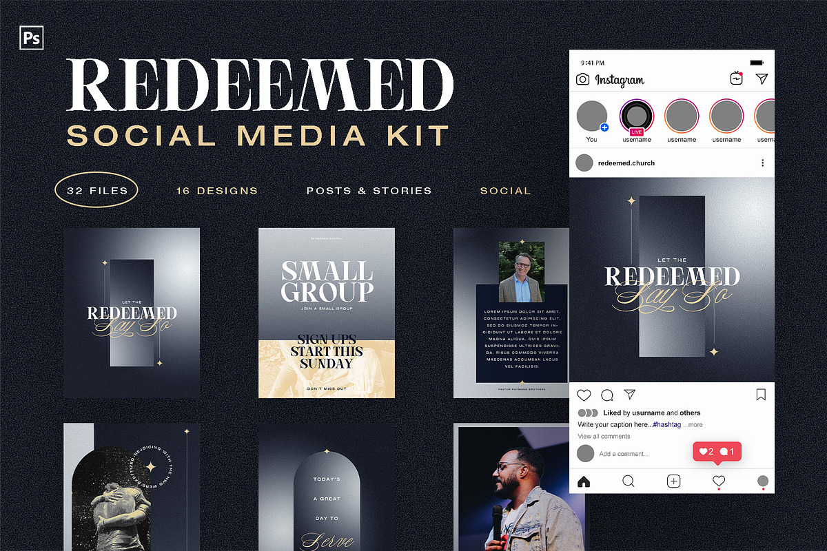 Redeemed - Social Media Kit, a Social Media Template by Rodney Truitt Jr (Photo 1 of 8)