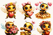 Cute Valentine Bees Clipart Bundle, an Animal Illustration by Design Scotch (Thumbnail 3 of 9)