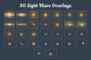 30 Light Flare Photoshop Overlays