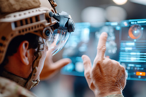 Operator using advanced AI technology for critical operations in a modern contr, a Technology Photo by AlyaAnd