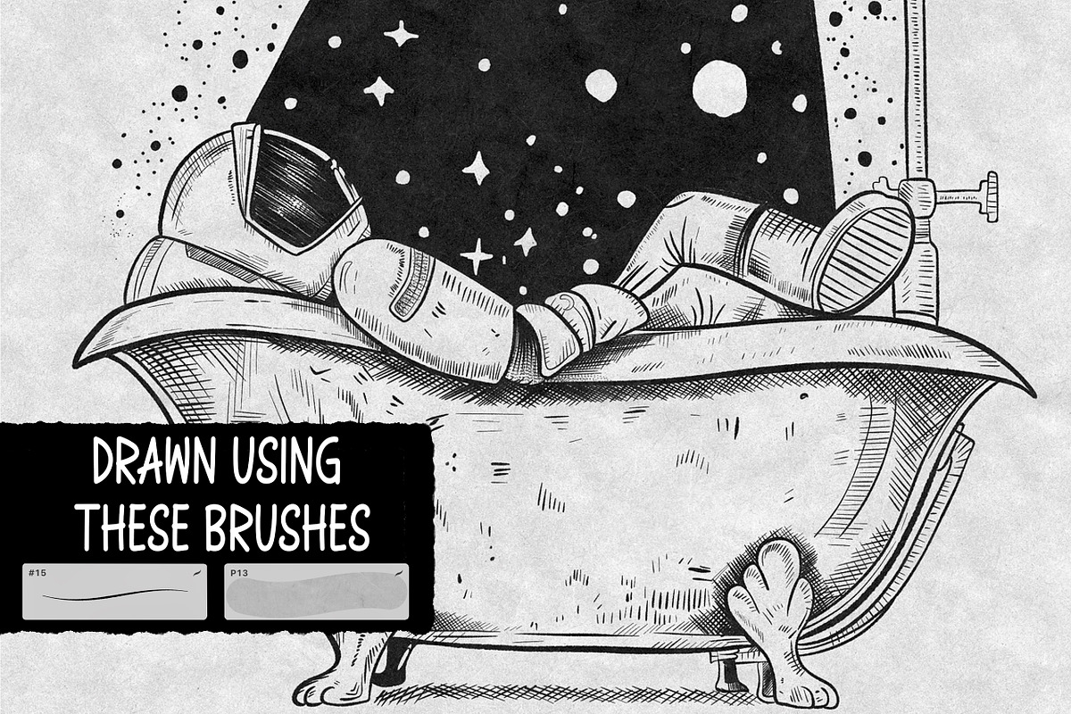 130+ Brushes Fine Line Mega Bundle, a Brush Add-On by Nuclear Brushes (Photo 7 of 10)