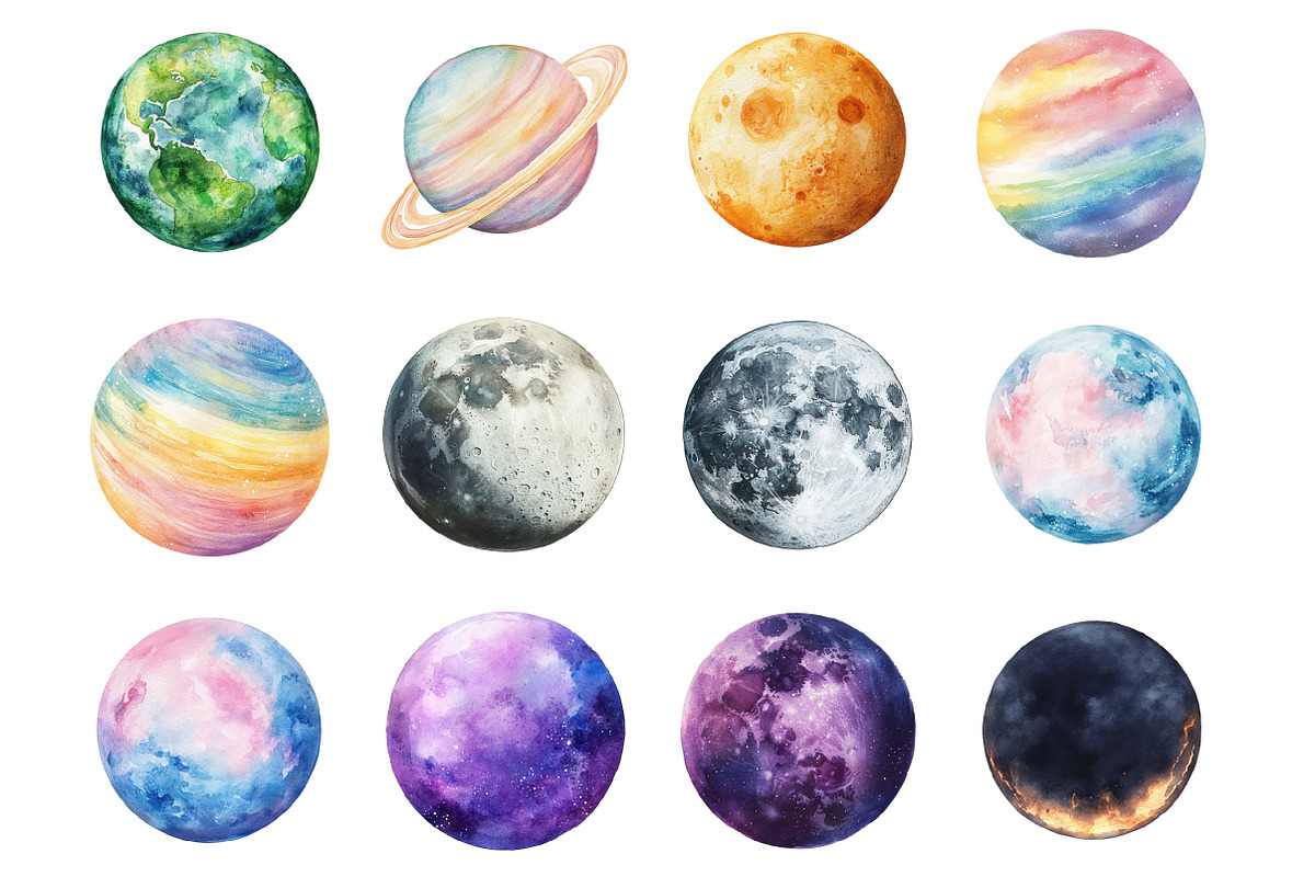 Planets Clipart, an Illustration by Design Market (Photo 2 of 3)