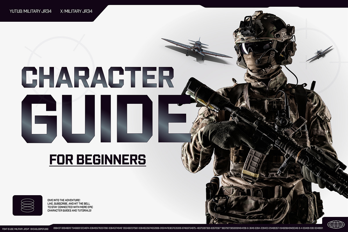 Military JR34 - Adventure 9 Fonts, a Sans Serif Font by Casloop Studio (Photo 8 of 9)