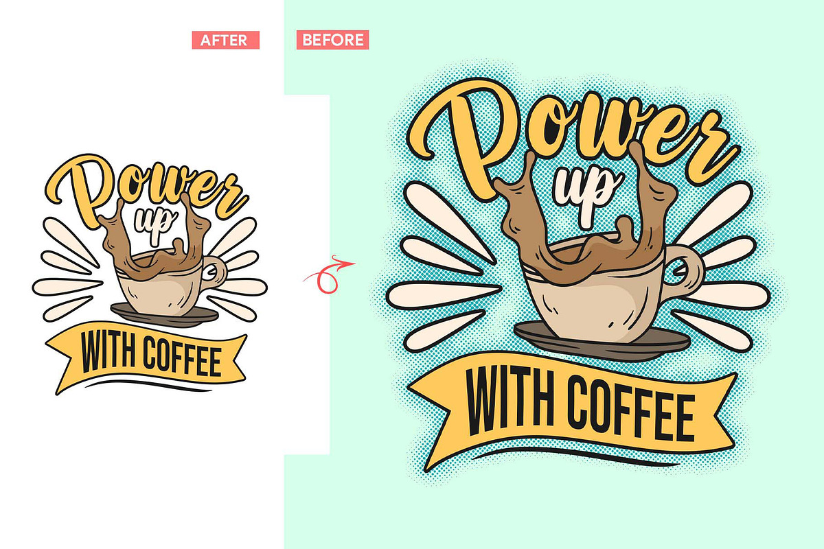 Halftone Backing & Shadow Kit, an Action Add-On by MRI STUDIO (Photo 4 of 13)