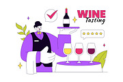 10 Wine Tasting Vector Illustration, a Food Illustration by denayunebgt (Thumbnail 4 of 4)