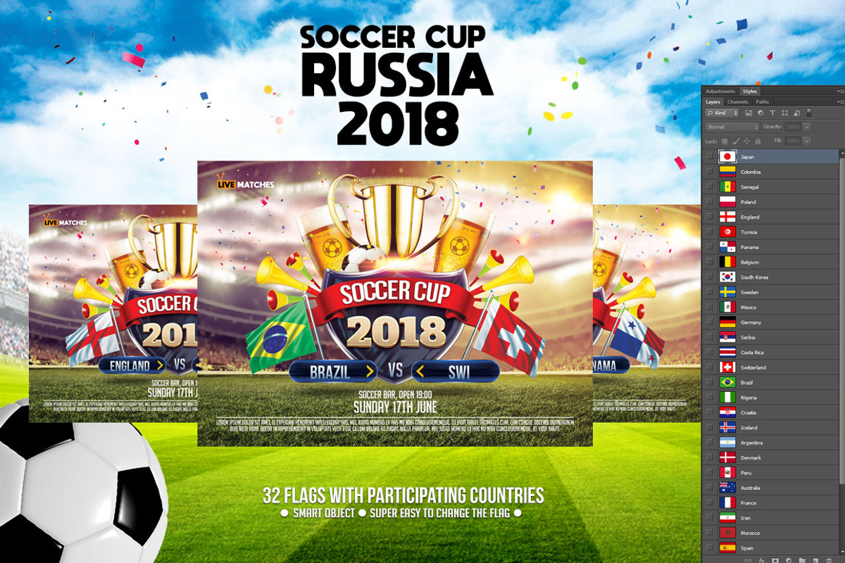Soccer Cup Flyer Template, a Flyer Template by Briell Design (Photo 2 of 2)