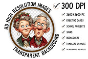 Funny Elderly Couple Christmas Party, an Illustration by Craft Nest (Thumbnail 2 of 10)