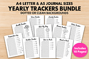Yearly Trackers Bundle, a Stationery Template by DreamyOverlay (Thumbnail 1 of 9)