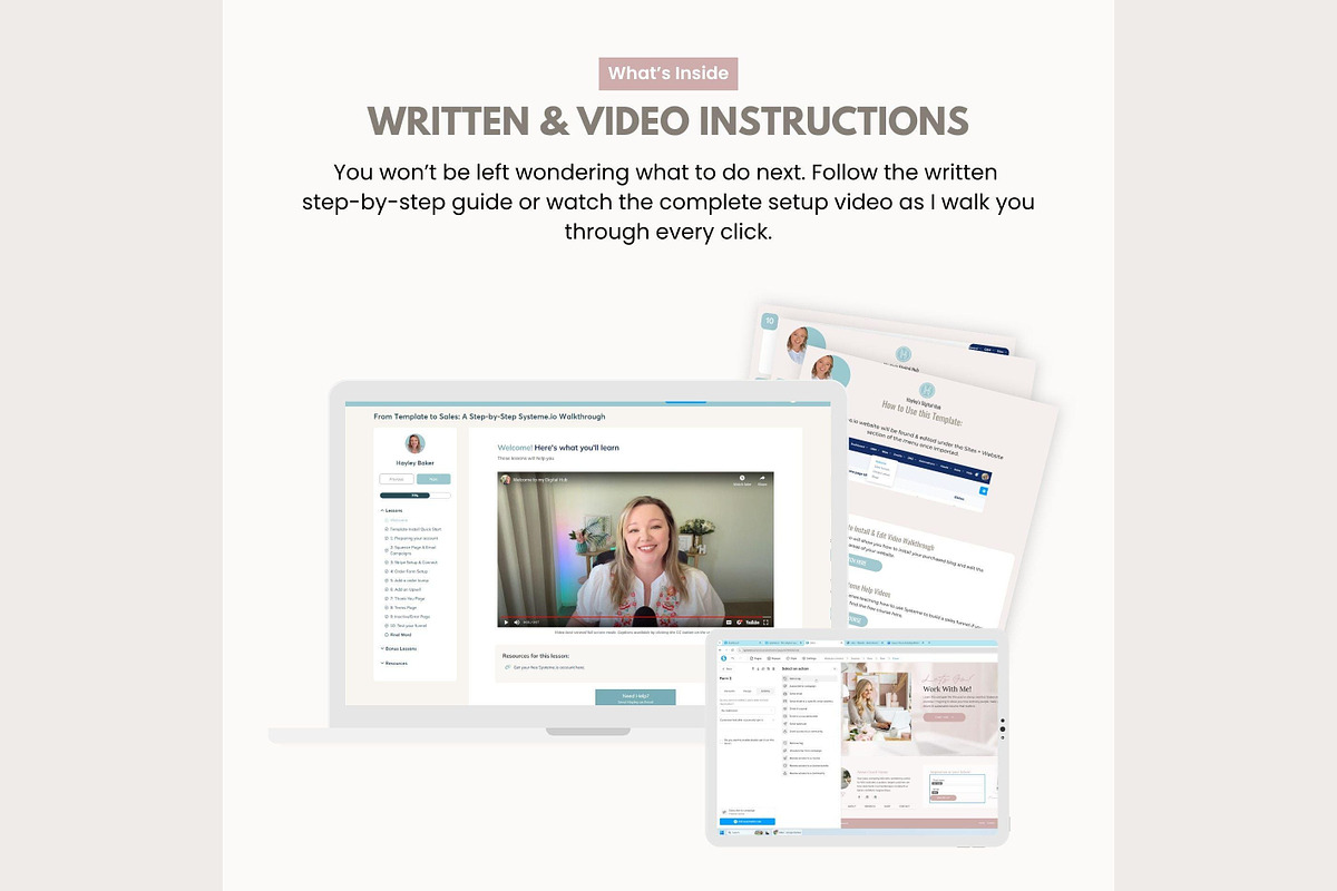 Systeme.io Blush Website Template, a Landing Page Template by Hayley's Digital Hub (Photo 8 of 10)