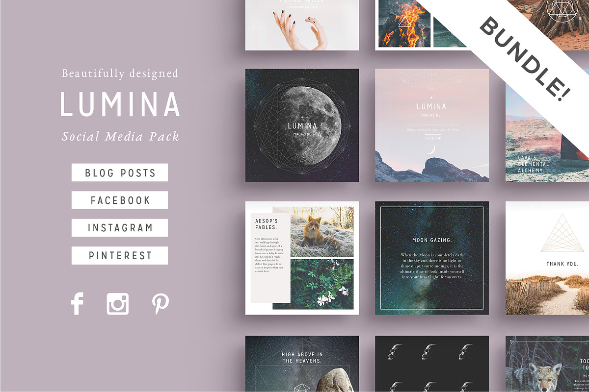 LUMINA Social Media BUNDLE, a Social Media Template by 46&2 Collective (Photo 1 of 15)