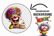 Quirky Birthday old woman clipart, an Illustration by Libby Wishes (Thumbnail 5 of 7)