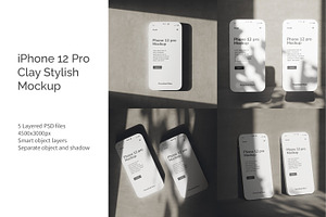 IPhone 12 Pro Clay Stylish Mockup