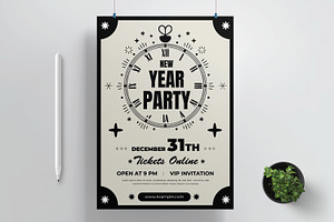 New Year Party Invitation Poster, a Brochure Template by MightyDesign