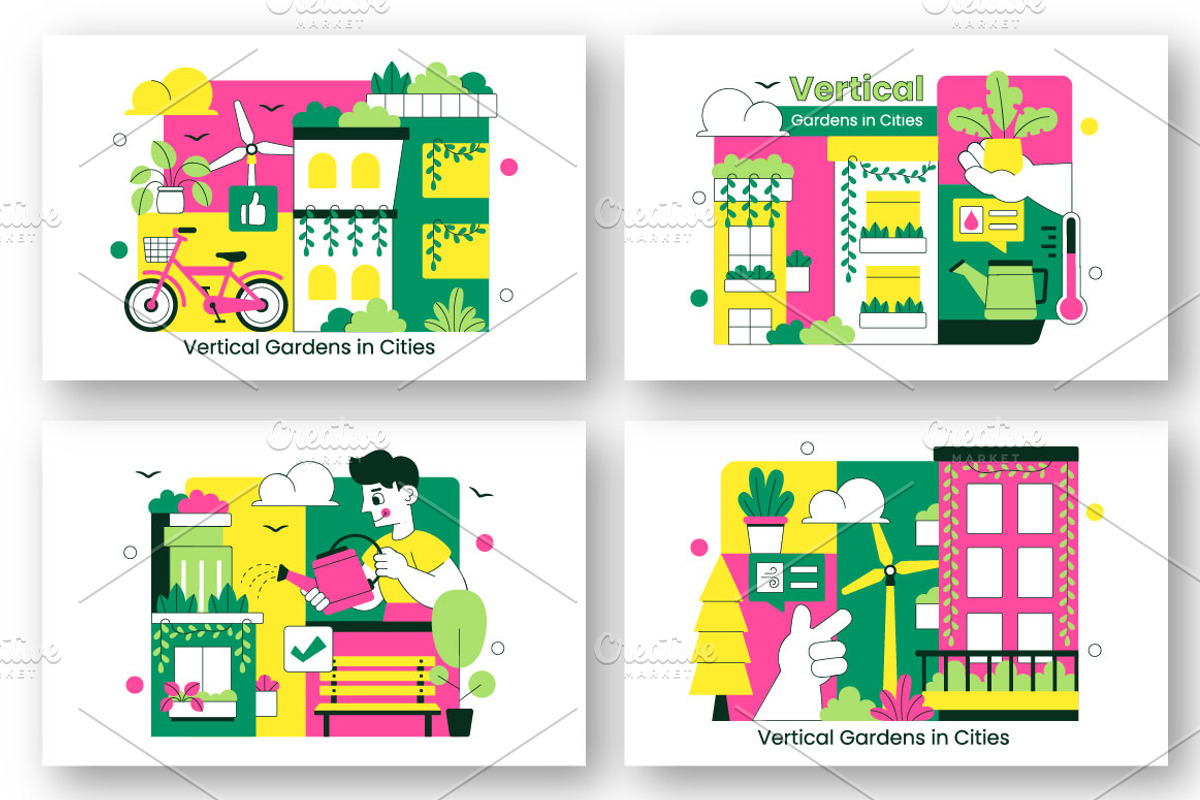 10 Vertical Gardens In Cities, a Person Illustration by denayunebgt (Photo 3 of 4)