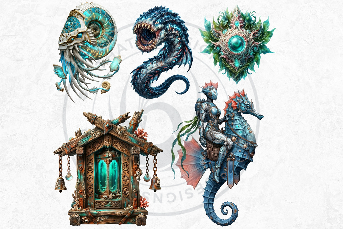Legends of the Deep Cliparts, a Person Illustration by ThatsDesignArt (Photo 10 of 15)