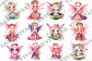 Cute Little Fairy Clipart,Fairies, an Illustration by vivastarkids (Thumbnail 2 of 4)