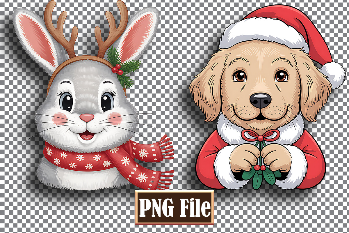 Christmas Animal Sublomation Bundle, an Animal Illustration by protabsorkar11 (Photo 9 of 9)