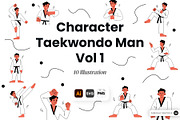 Taekwondo Man Character Vol 1, a Sport Illustration by SLAB! Design (Thumbnail 1 of 3)