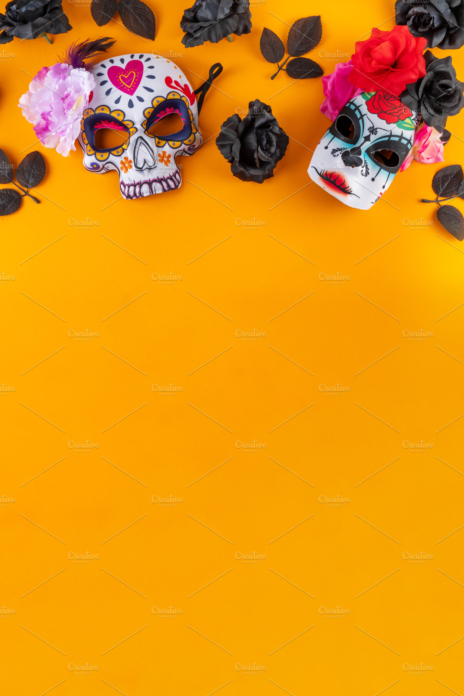 Mexican Day of the Dead Dia de los muertos holiday background, a Holiday Photo by Rimma