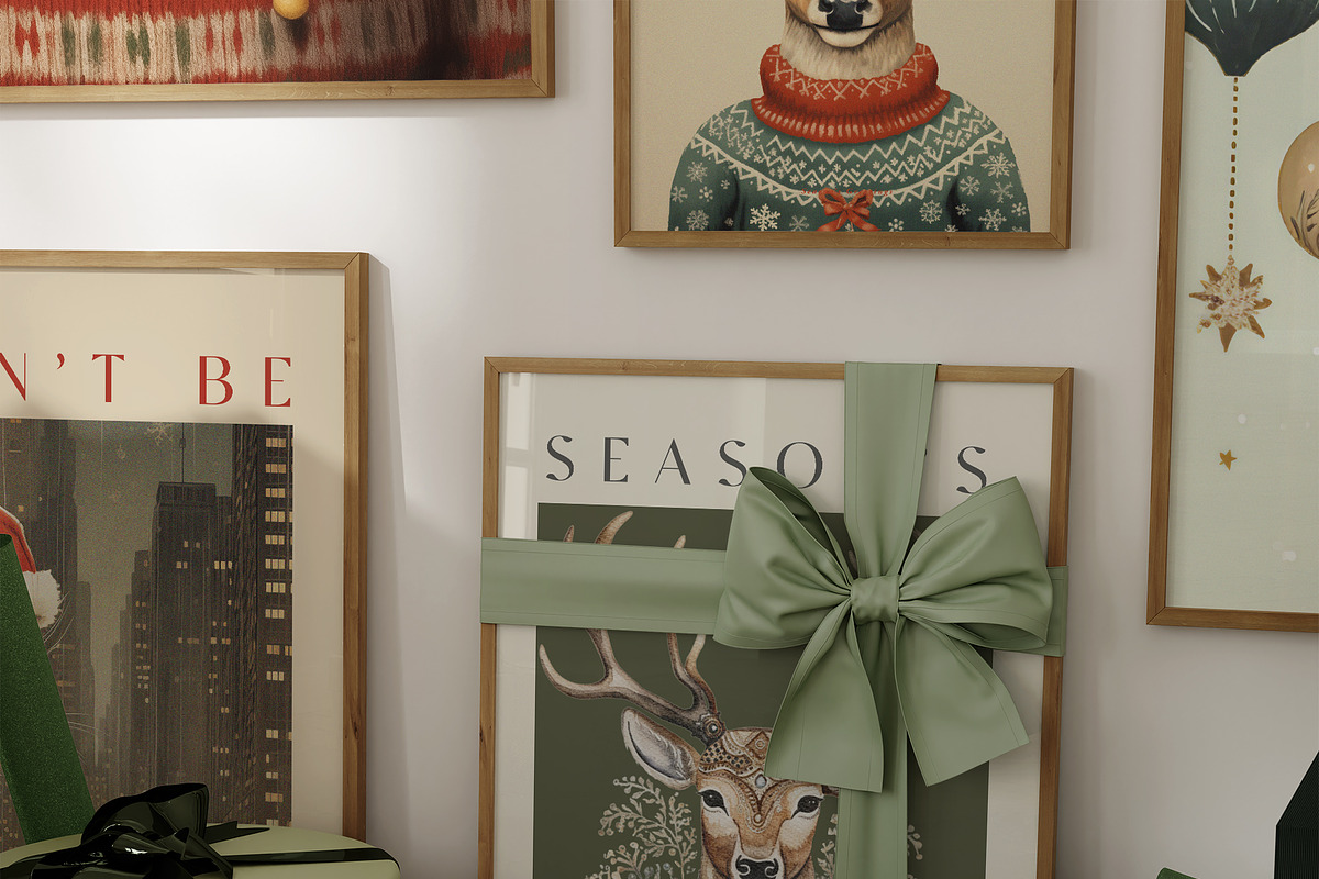 Retro Christmas Prints & Cards, a Background Graphic by Laras Wonderland (Photo 8 of 11)
