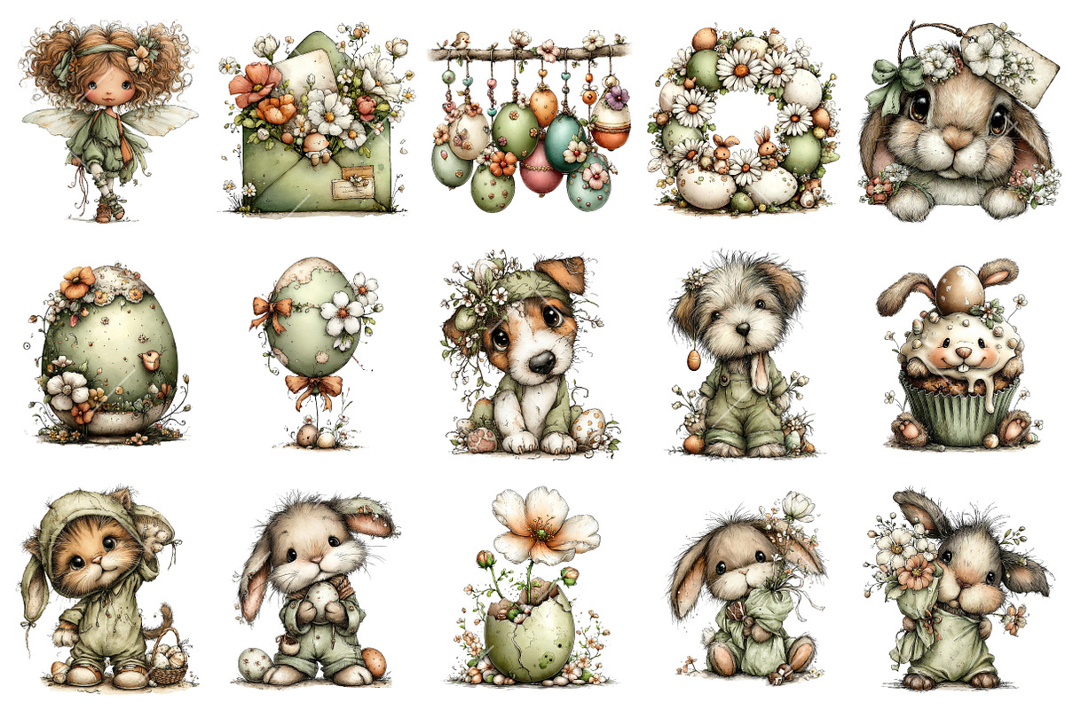 Whimsical Easter Clipart, an Illustration by OK Design (Photo 3 of 6)