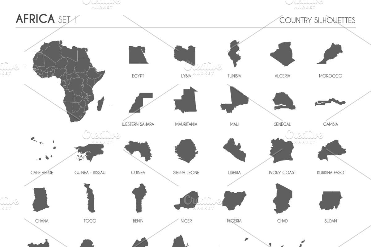 233 Silhouettes of Countries, an Education Illustration by asantosg (Photo 2 of 26)