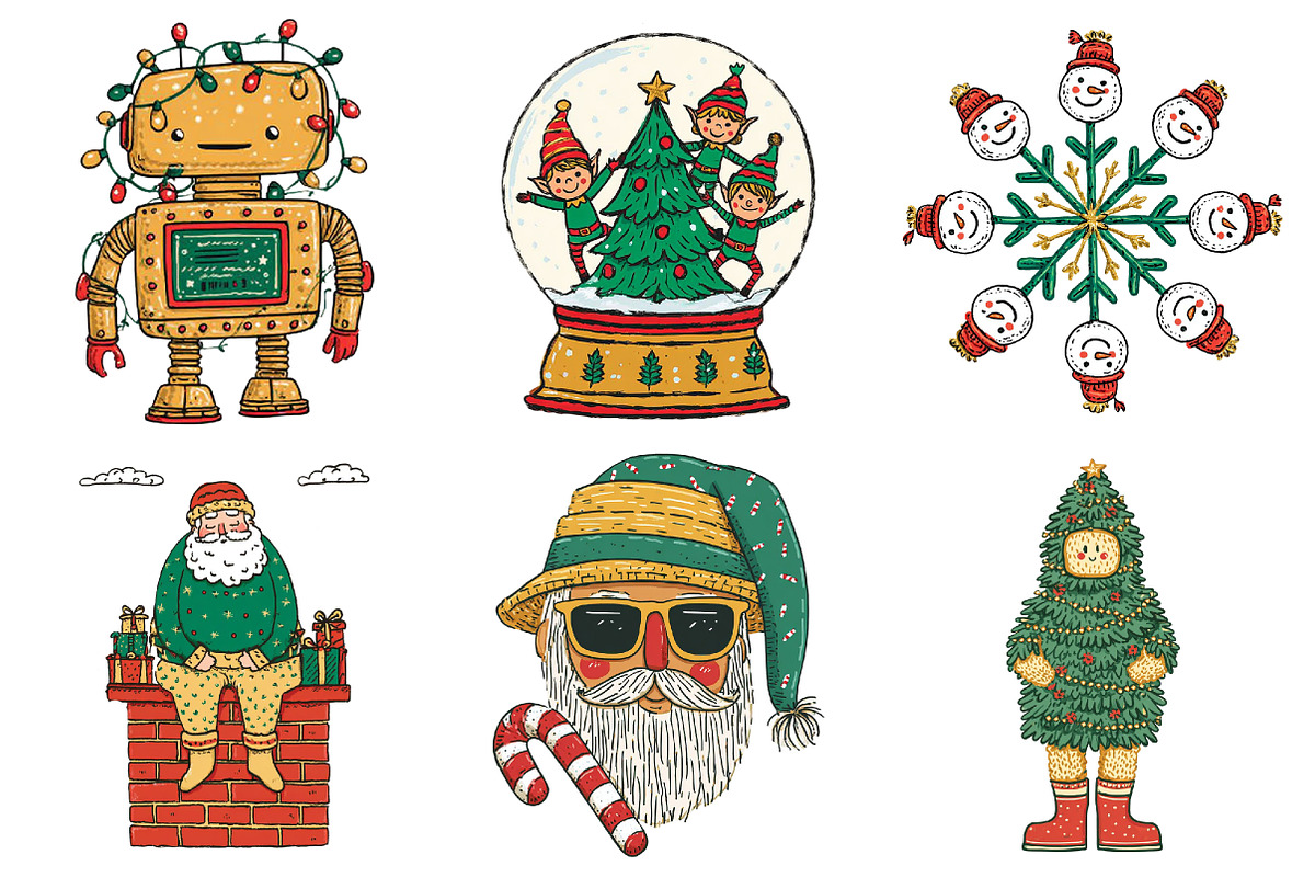 Whimsical Playful Christmas Characte, an Illustration by Daily.Designs (Photo 2 of 5)