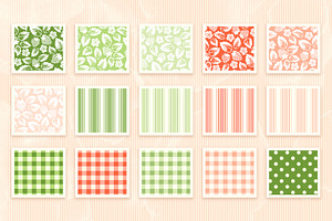 Cottage Strawberry Clipart & Pattern