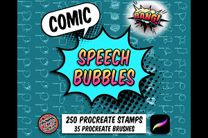 Procreate Comic Speech Bubbles Set
