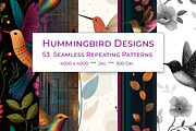 Hummingbird Retro Art Style Patterns, a Pattern Graphic by karenfoleyphoto (Thumbnail 1 of 11)